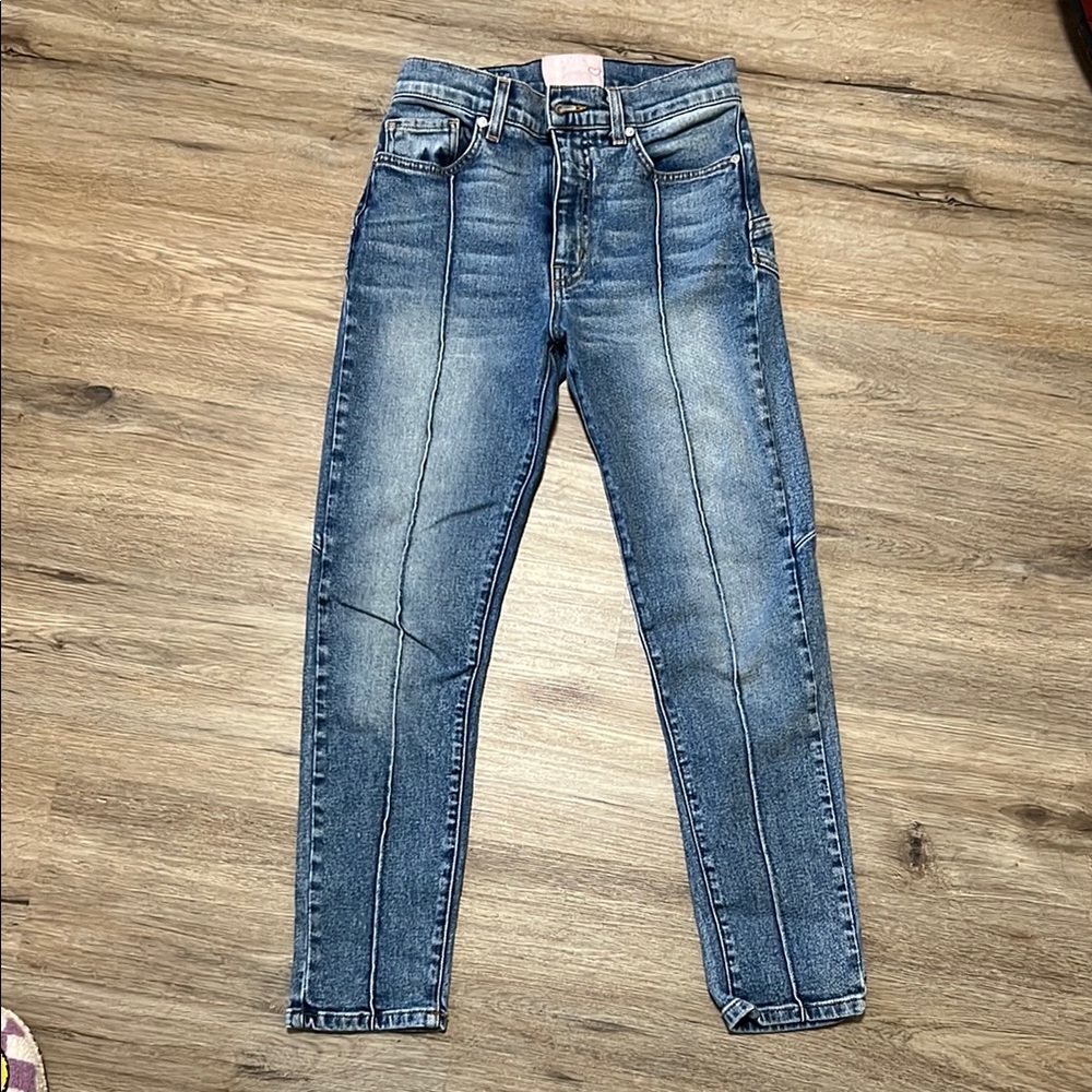 Revice Jeans Womens 27 Seamed Star Butt Blue Denim Tapered Leg High Rise